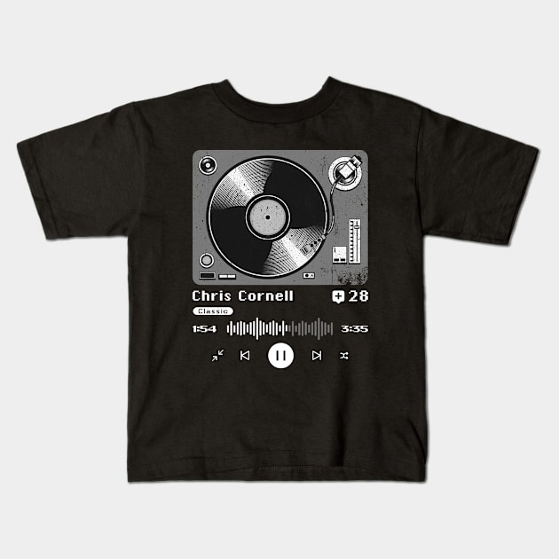 Chris Cornell ~ Vintage Turntable Music Kids T-Shirt by SecondLife.Art